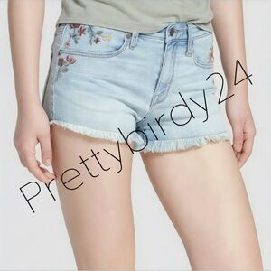 Retro Mossimo Floral Embroidered High Rise Shorts